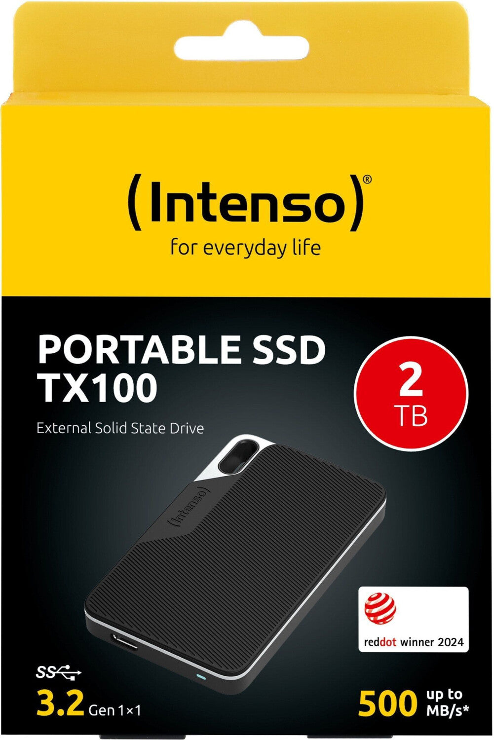Intenso 2TB SSD TX100 500MB/s USB 3.2 Gen1x1 zunanji disk - črna