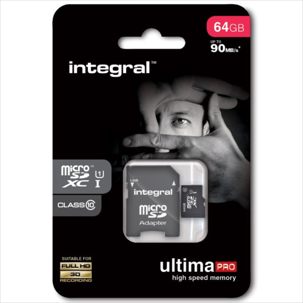 INTEGRAL 64GB MICRO SDXC class10 90MB/s SPOMINSKA KARTICA+ SD ADAPTER