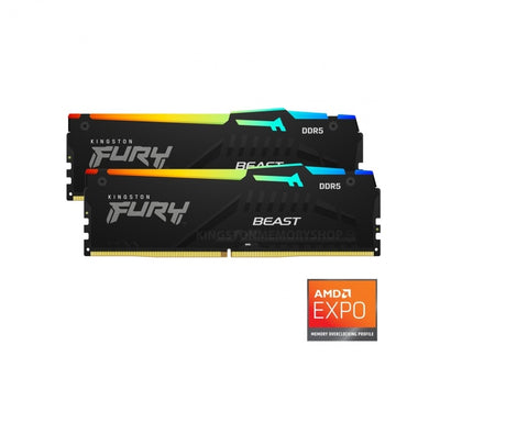 Kingston Fury Beast RGB 32GB Kit (2x16GB) DDR5-5600 DIMM PC5-38400 CL36, 1.25V