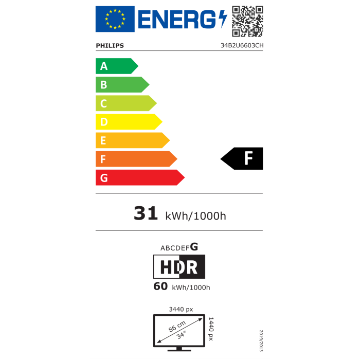 Philips 34B2U6603CH 34" VA WQHD 120Hz TB4 PD monitor