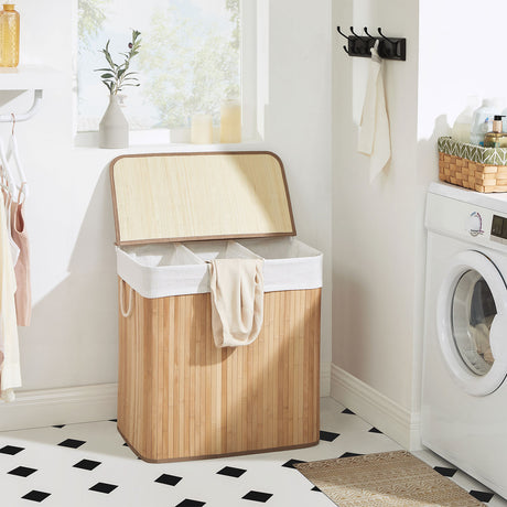 SONGMICS Košara za perilo Bamboo 3 x 50L, LCB091N01