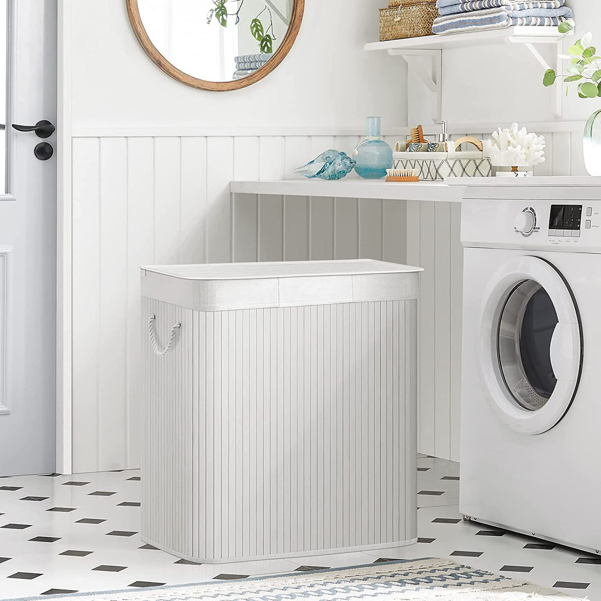 SONGMICS Košara za perilo White 3 x 50L bela, LCB091W01