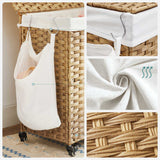 SONGMICS Košara za perilo Bamboo 66 x 33 x 60 cm NARAVNA, LCB363N01