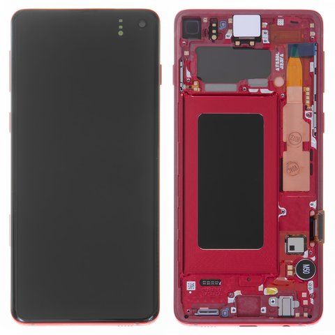 SAMSUNG GALAXY S10 TOUCH+LCD+FRAME RED ORIGINAL SERVICE PACK