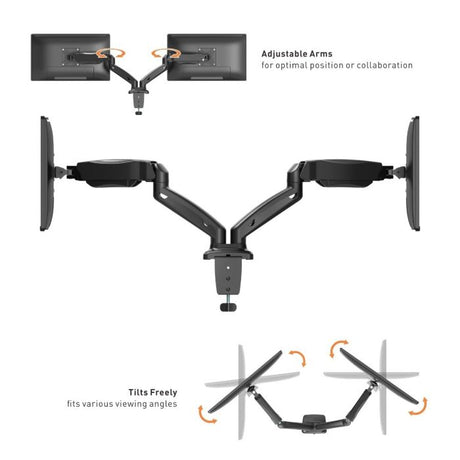 VonHaus dvojni namizni nosilec do diagonale 27plinska vzmet