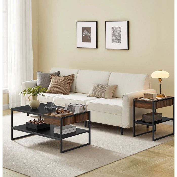 VASAGLE stranska mizica, rustikalno rjava