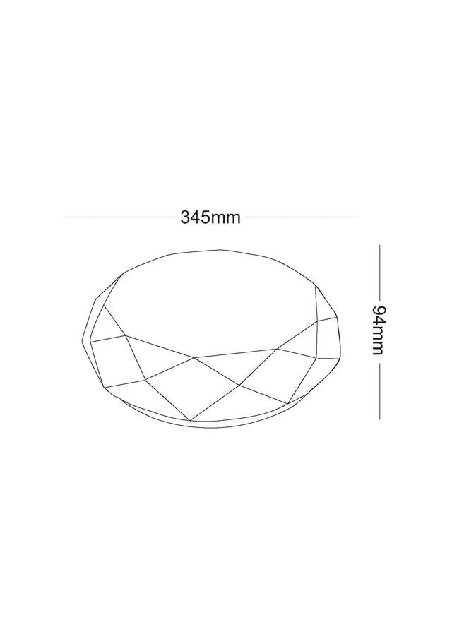 Stropna LED luč, diamant, 18W STAR, 3000K, 1350lm