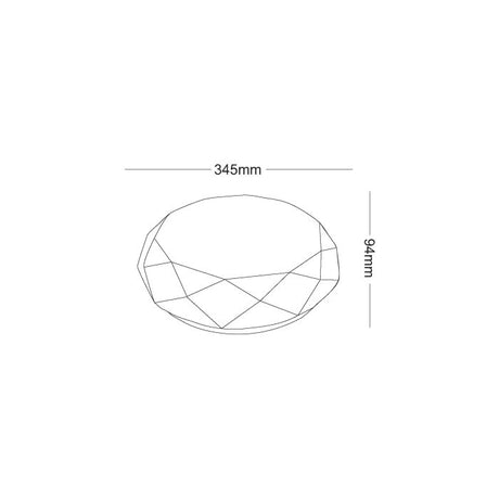 Stropna LED luč, diamant, 24W STAR, 3000K, 1800lm