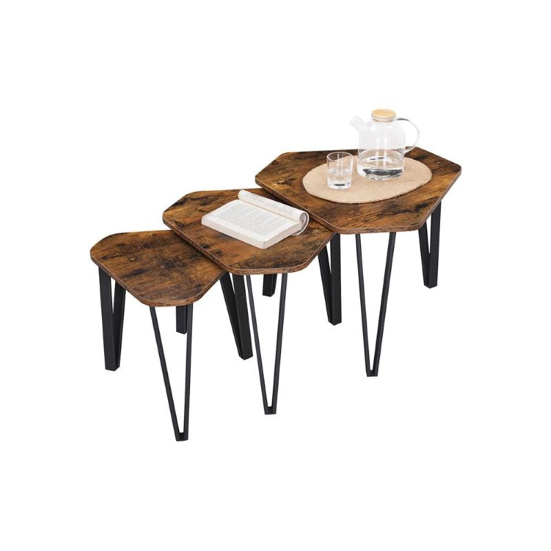 VASAGLE Rustikalni set mizic LNT14BX