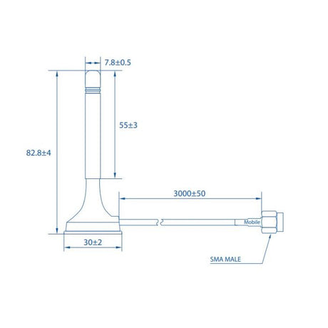 Teltonika LTE magnetna SMA antena PR1KS210