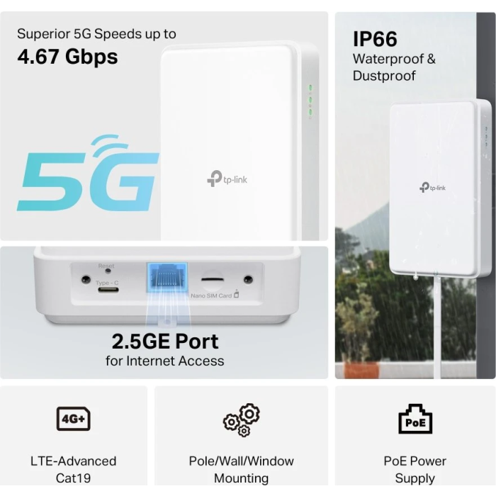 TP-Link NE200-Outdoor – 5G zunanji mobilni usmerjevalnik