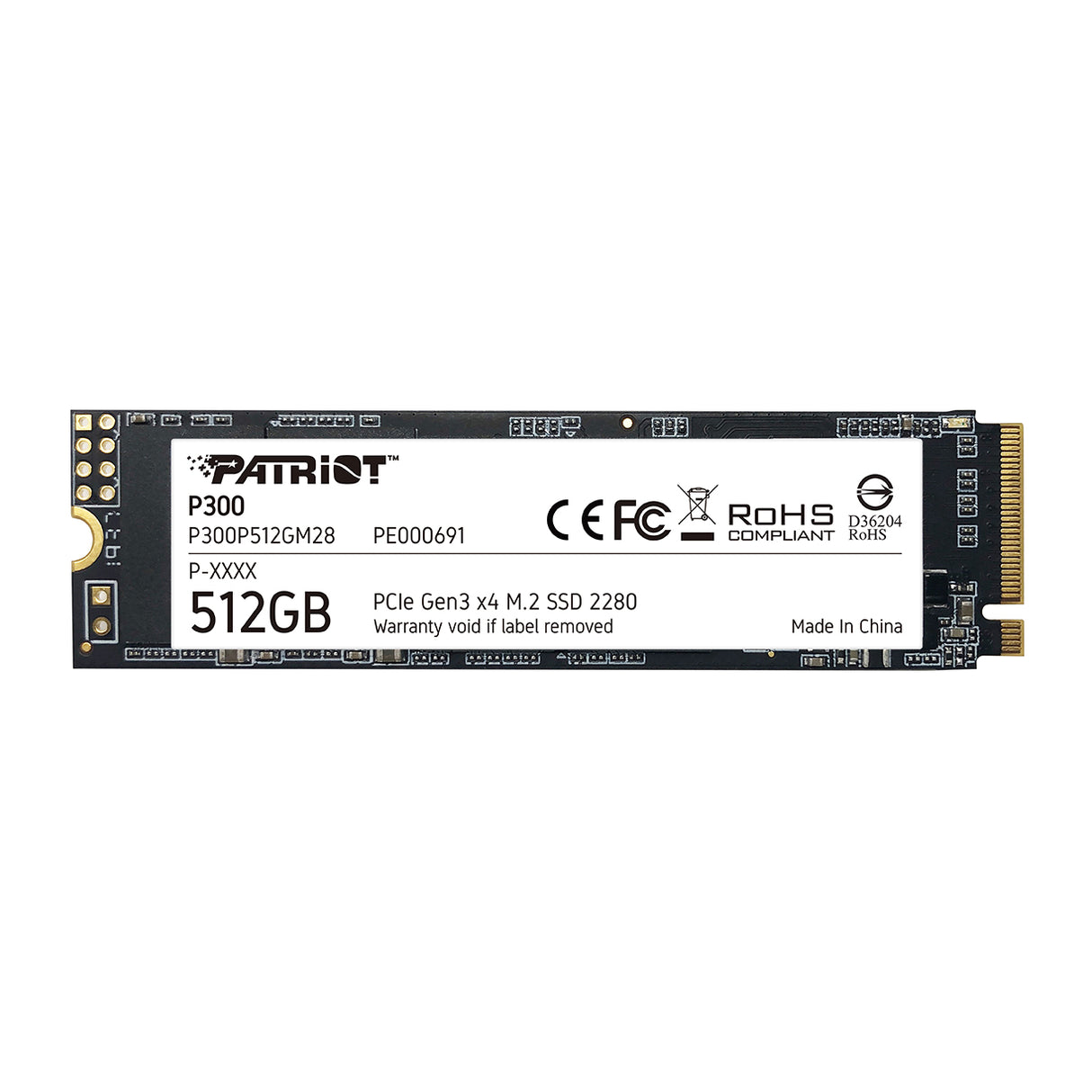 Patriot P300 512GB M.2 NVMe SSD PCIe Gen 3 x4