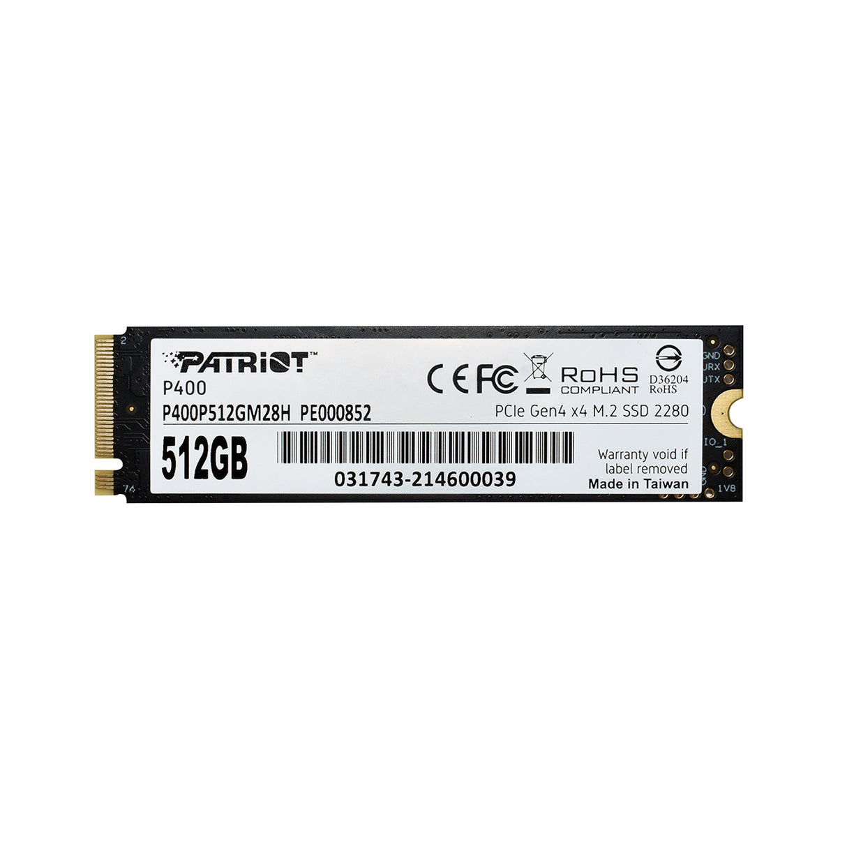 Patriot P400 512GB M.2 NVMe SSD PCIe Gen 4 x4