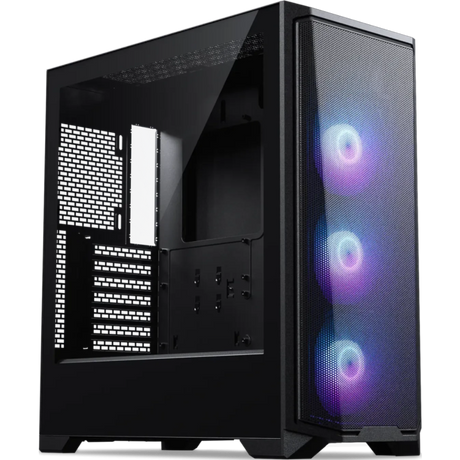 PHANTEKS ECLIPSE G370A TEMPERED GLASS D-RGB LED ATX črno ohišje