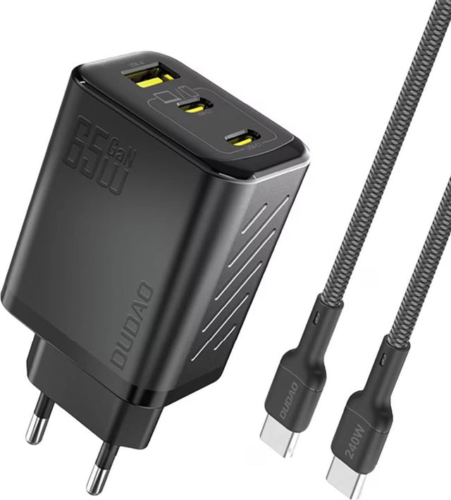 Polnilec za telefon Dudao A29CEU 65W 2x USB-C 1x USB A + USB-C kabel 1M