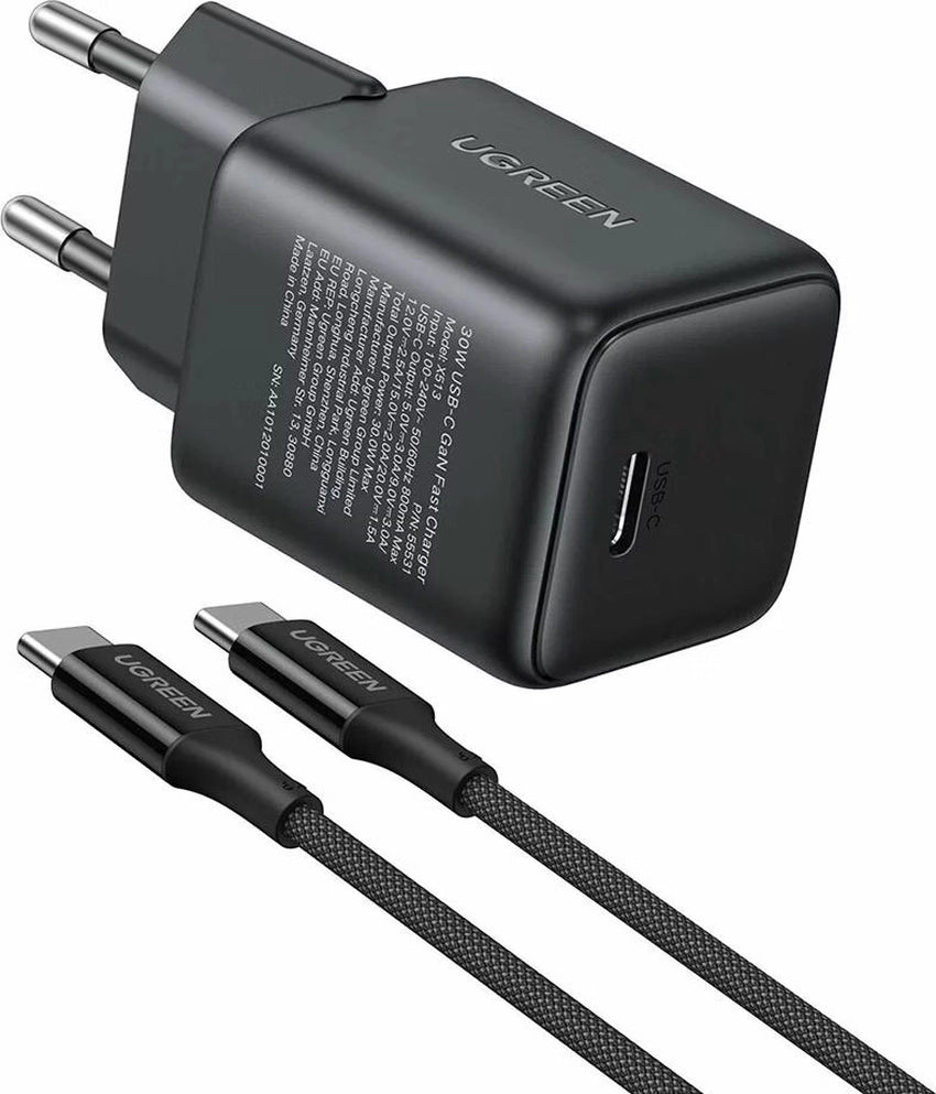 Polnilec za telefone UGREEN X513 30W GAN 1X USB-C + 1M USB-C kabel
