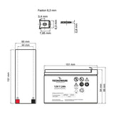Tecnoware baterija/akumulator 12V 7,2Ah