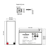 Tecnoware baterija/akumulator 12V 9Ah