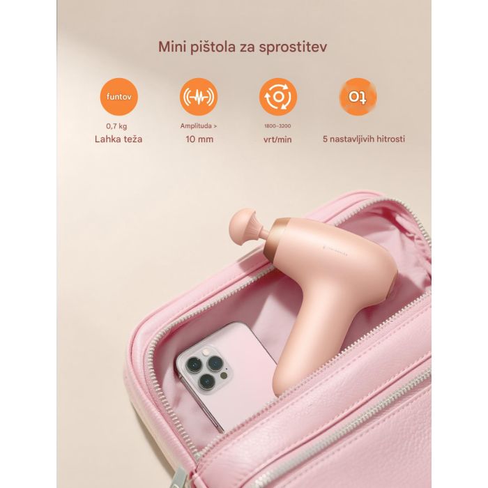 TAOTRONICS Masažna mini pištola roza