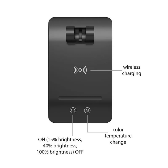 ASALITE namizna LED svetilka z zatemnitvijo 7W 450lm CCT brezžična USB, črna