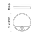 ASALITE stropna LED 15W 4000K, 1400lm, IP54, senzor