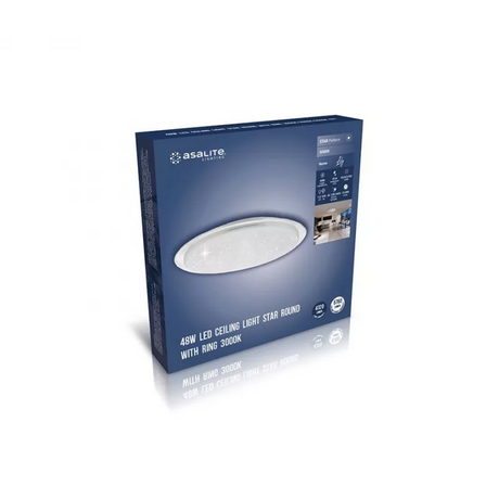 Asalite LED stropna svetilka LILY 48W 4000K 4320 lumnov okrogla učinek zvezdic/bleščic