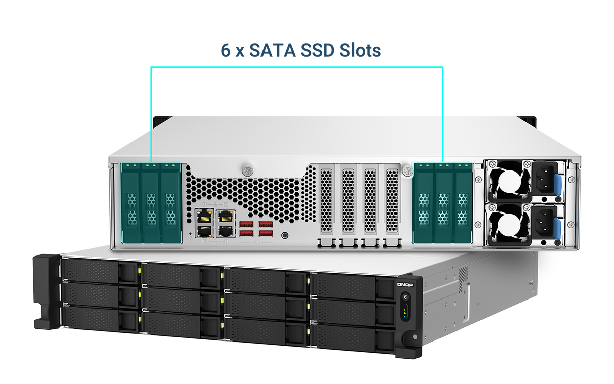 QNAP NAS strežnik za 18 diskov, ram 32GB ECC, mreža 10gbE