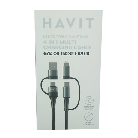 HAVIT kabel za polnjenje 4v1 USB / USB-C na USB-C / Lightning, 1M