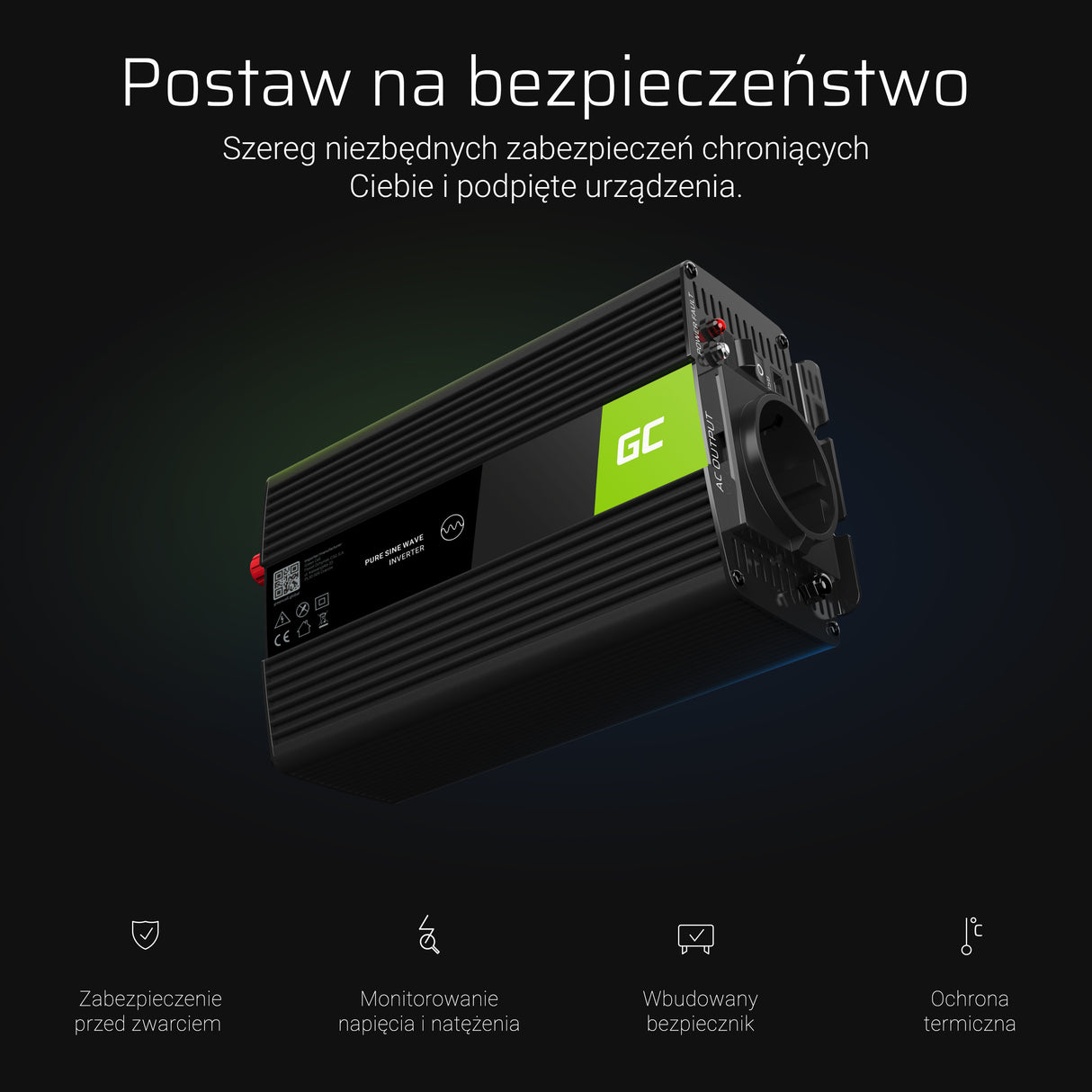 Green Cell pretvornik moči 12V  do230V 300W/600W čisti sinusni val