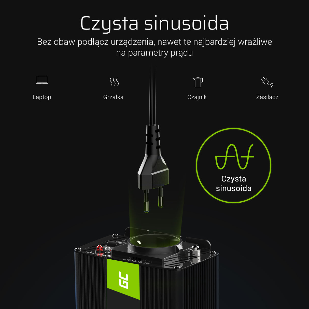 Green Cell pretvornik moči 24V  do230V 1000W/2000W čisti sinusni val