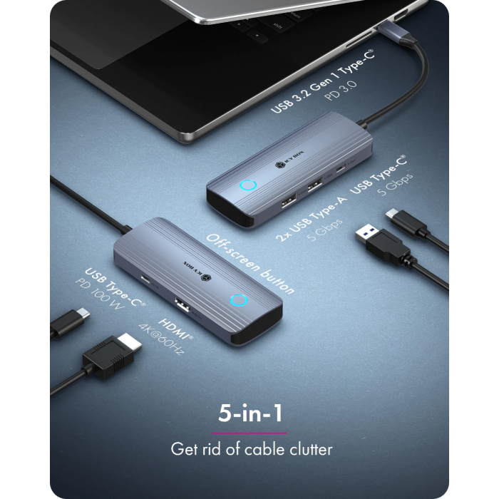 IcyBox IB-DK4081-SO Travel Docking USB-C priklopna postaja