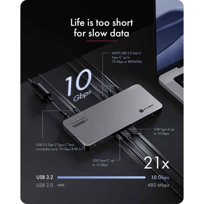 IcyBox IB-DK7402-C31 Diamond Docking USB-C priklopna postaja