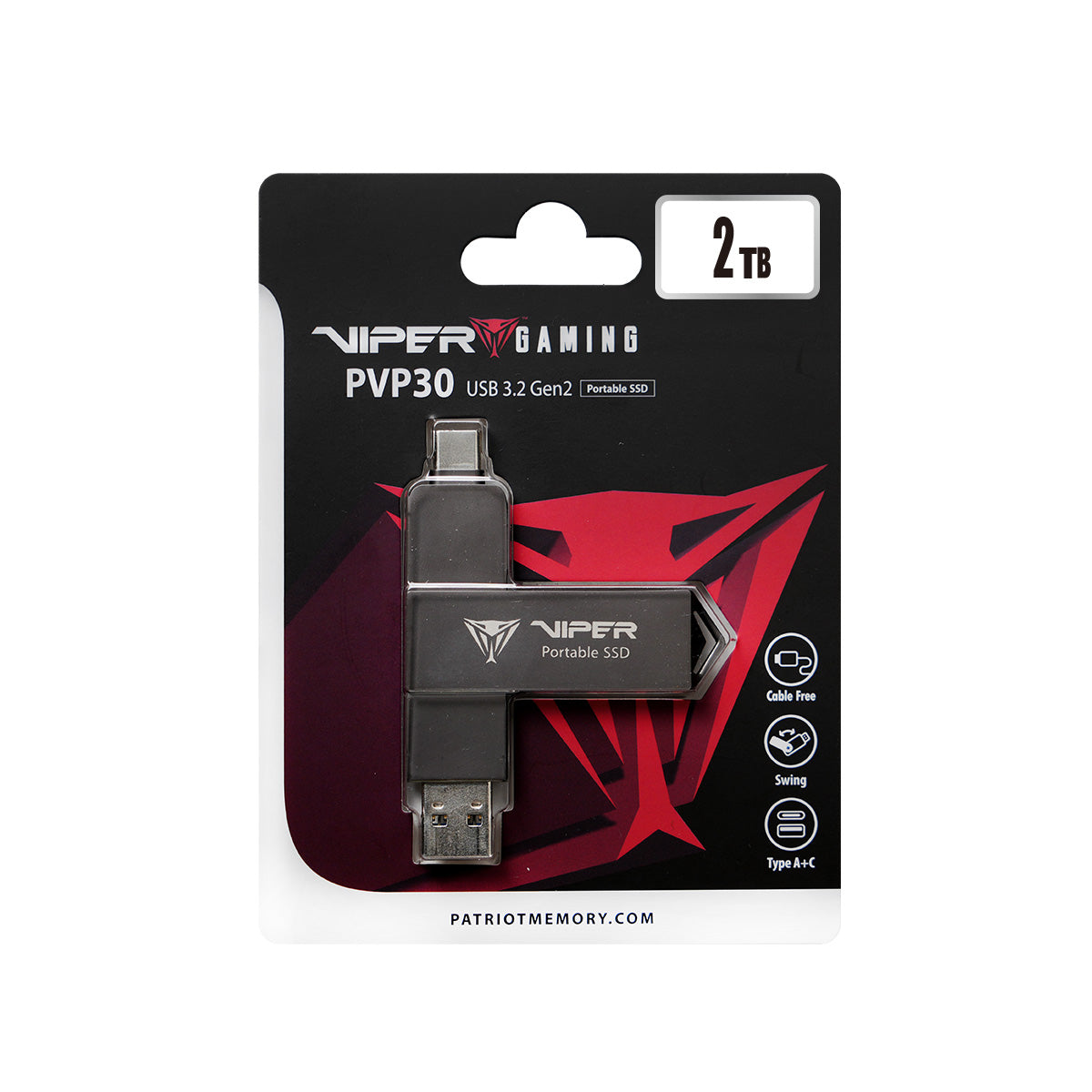 Patriot Viper PVP30 2TB Duo Compact zunanji prenosni SSD disk