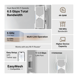 TP-LINK RE405BE BE6500 dvopasovni Wi-Fi 7 extender ojačevalnik signala
