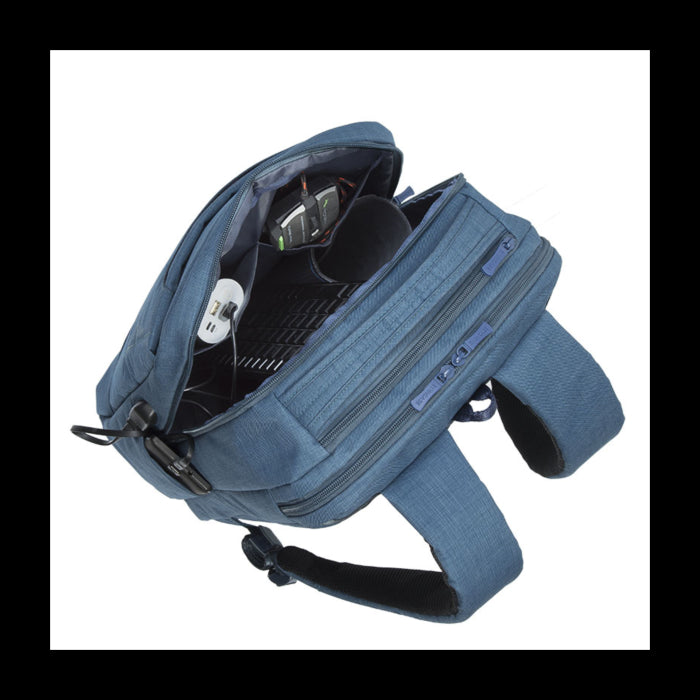 RivaCase turkizno-moder veliki nahrbtnik za prenosni računalnik 17.3 8365