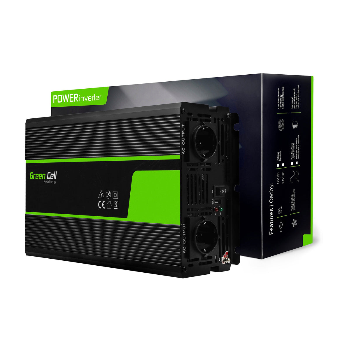 Green Cell pretvornik moči 12V  do230V 2000W/4000W čisti sinusni val