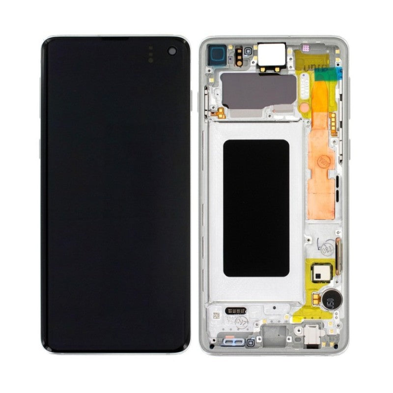 SAMSUNG GALAXY S10 TOUCH+LCD+FRAME WHITE ORIGINAL SERVICE PACK