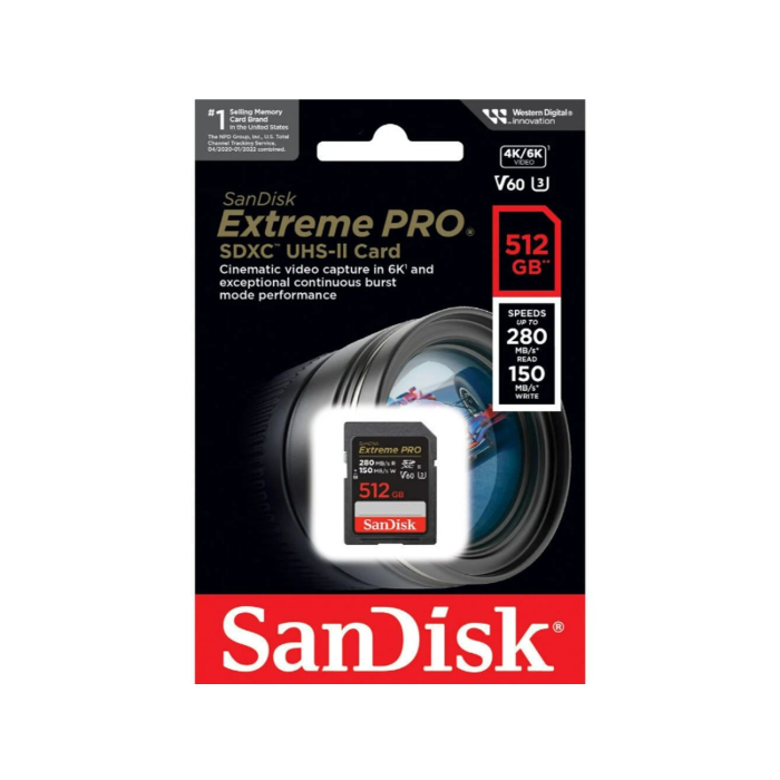 SanDisk 512GB Extreme PRO SDXC UHS-II spominska kartica