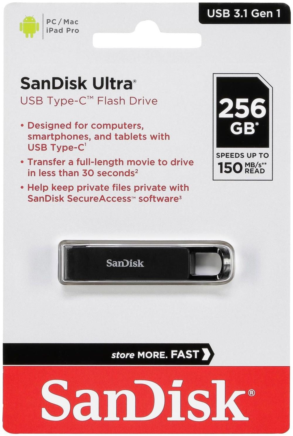 SanDisk Ultra USB Type-C Flash Drive 256gb