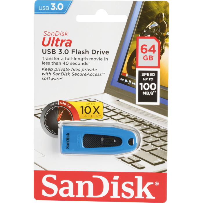 SanDisk Ultra 64GB USB 3.0 spominski ključek- moder