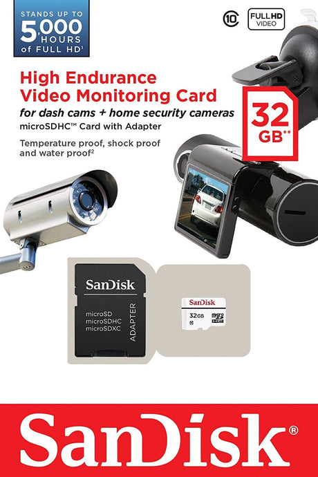 SanDisk High Endurance video microSDHC 32GB + SD Adapter Full HD / 4K video, do 100/40 MB/s C10, U3, V30