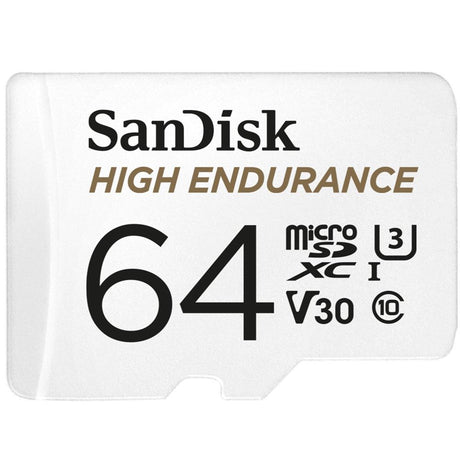 SanDisk High Endurance video microSDHC 64GB + SD Adapter Full HD / 4K video, do 100/40 MB/s C10, U3, V30