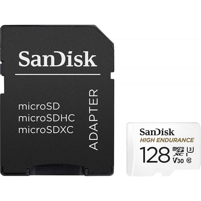 SanDisk High Endurance video microSDHC 128GB + SD Adapter Full HD / 4K video, do 100/40 MB/s C10, U3