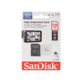 SanDisk High Endurance video microSDHC 128GB + SD Adapter Full HD / 4K video, do 100/40 MB/s C10, U3