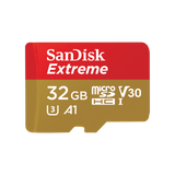 SanDisk Extreme microSDHC 32GB + SD Adapter for Action Sports Cameras - 100MB/s A1 C10 V30 UHS-I U3