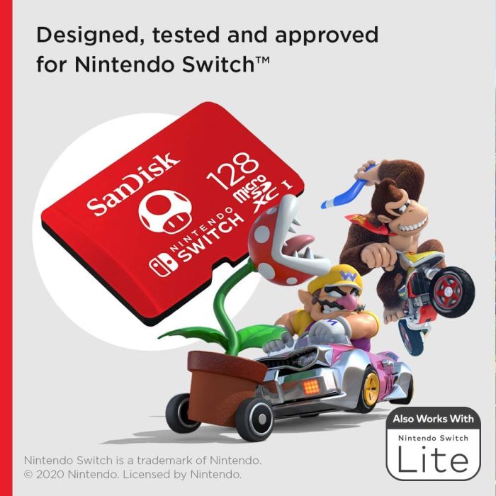 SanDisk microSDXC card for Nintendo Switch 128GB, up to 100MB/s Read, 60MB/s Write, U3, C10, A1, UHS