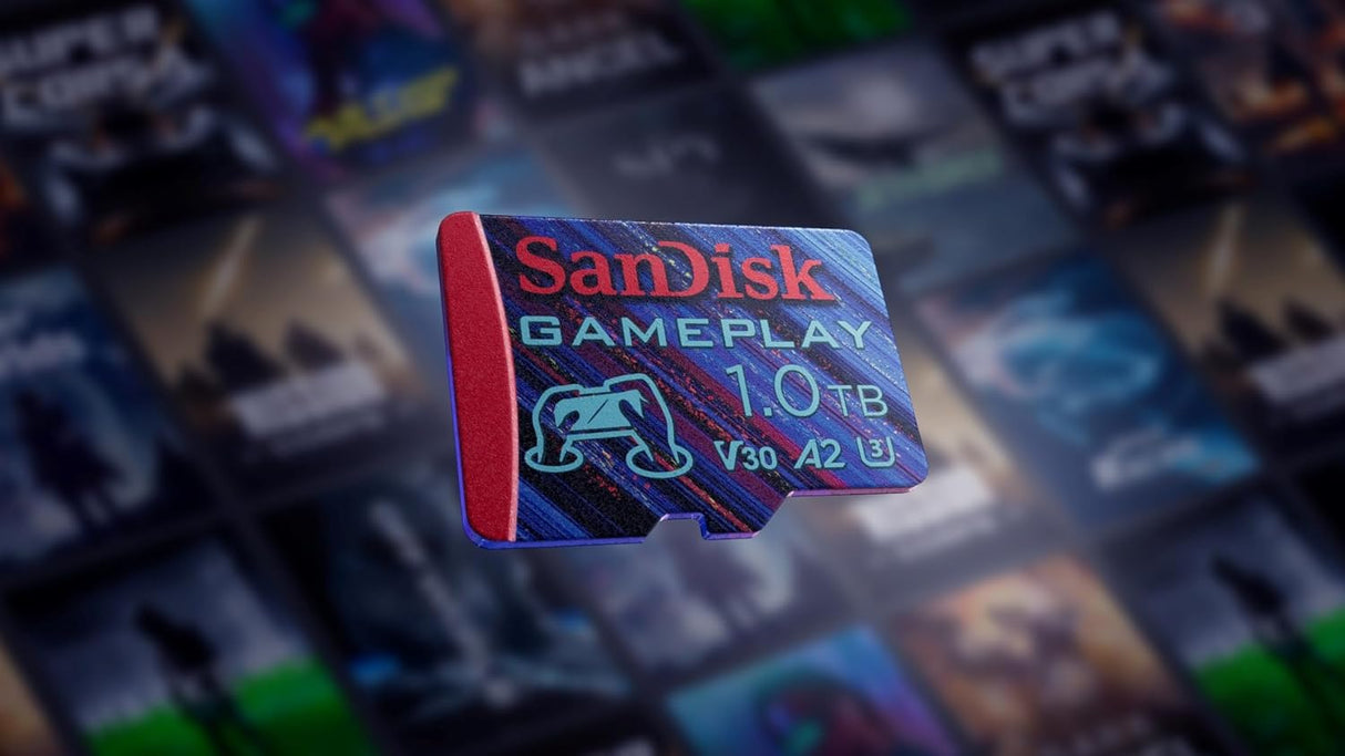 SanDisk GamePlay microSDXC UHS-I Card, 512GB Gaming microSDXC, 190MB/s, 130MB/s W, UHS-I, V30, U3, C10, RPD1,