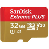 San Disk Extreme PLUS micSDHC 32GB + SD Adapter + RescuePRO Deluxe 100MB/s A1 C10 V30 UHS-I U3