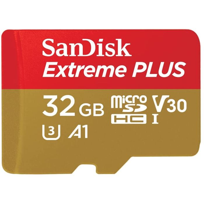 San Disk Extreme PLUS micSDHC 32GB + SD Adapter + RescuePRO Deluxe 100MB/s A1 C10 V30 UHS-I U3