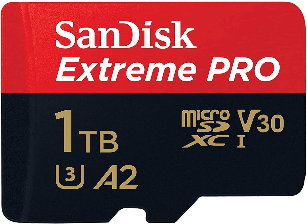 SanDisk Extreme PRO microSDXC 1TB + SD Adapter + 2 leti RescuePRO Deluxe 200MB/s branje/ 140MB/s zapisovanje A2 C10 V30 UHS-I U3